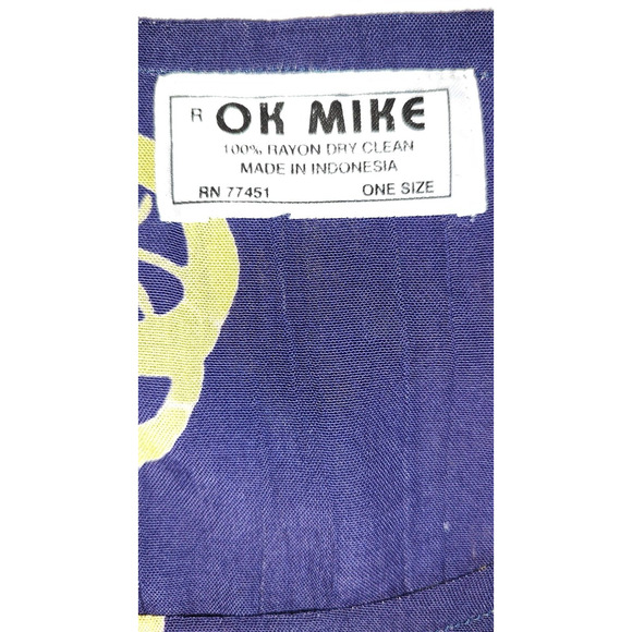 OK Mike Woman One Size Purple Rayon Long Maxi Dress attached Top and Scarf FLAWS - Picture 13 of 16